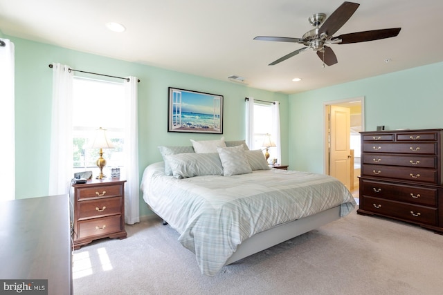 1712 Renaissance Dr, Baltimore, MD 21221 - bedroom with light colored carpet, recessed lighting, and ceiling fan