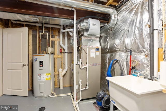 1712 Renaissance Dr, Baltimore, MD 21221 - utility room with water heater and heating unit