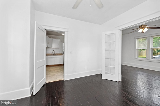 426 Summit St, Fredericksburg, VA 22401 - unfurnished room with a ceiling fan and dark wood-type flooring