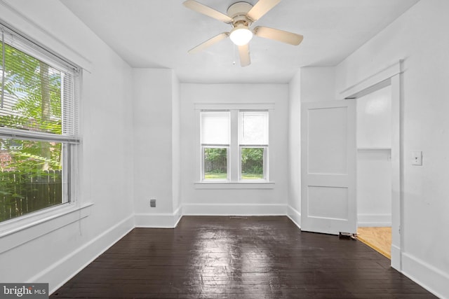 426 Summit St, Fredericksburg, VA 22401 - unfurnished room featuring plenty of natural light, dark wood-type flooring, and a ceiling fan