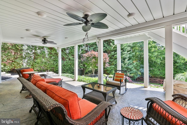 1504 Brookdale Ct, Winchester, VA 22601 - view of patio / terrace featuring an outdoor living space and a ceiling fan
