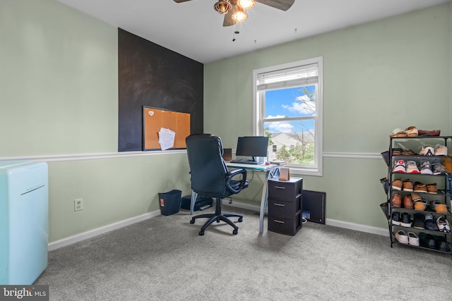 2610 Daniels Ln, Quakertown, PA 18951 - home office featuring carpet flooring and ceiling fan