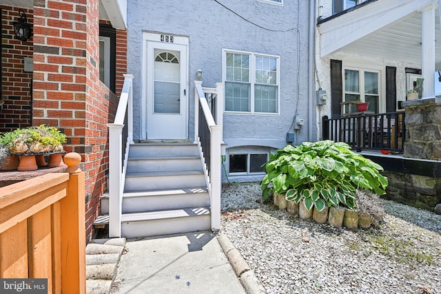 453 Hermitage St, Philadelphia, PA 19128 - property entrance featuring stucco siding