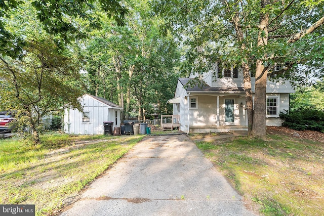 71 Winfield Rd, Sicklerville, NJ 08081 - view of front of property with a storage shed and covered porch