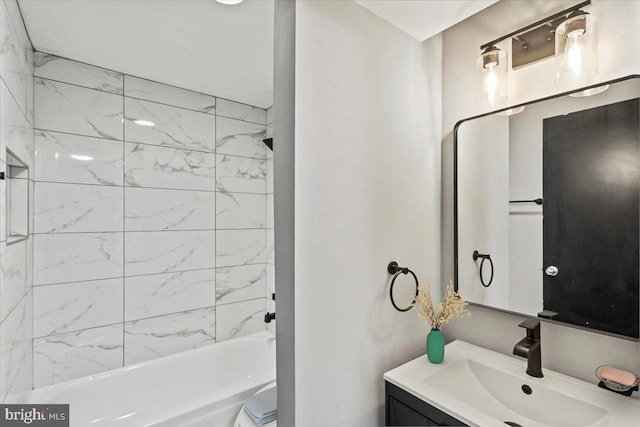 1801 Calvert St NW Unit 204, Washington, DC 20009 - bathroom with vanity and washtub / shower combination