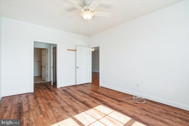 2700 Willow Oak Dr Unit 111B, Cambridge, MD 21613 - unfurnished bedroom with wood finished floors and a ceiling fan