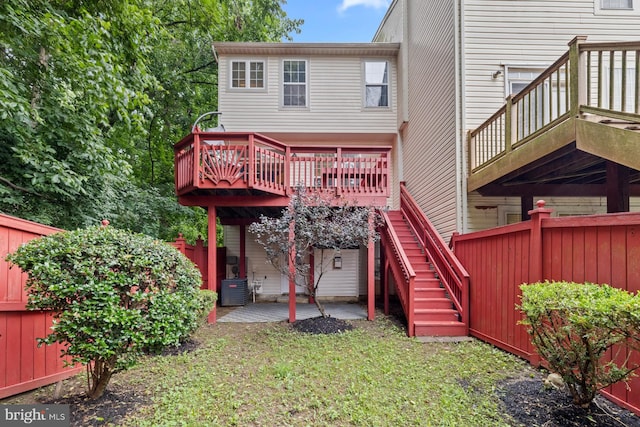 1712 Apple Blossom Ct, Bowie, MD 20721 - back of house with stairs, a patio area, and a deck