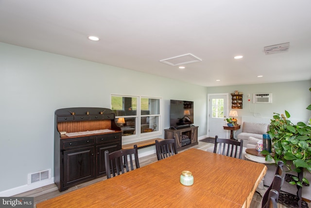 175 Pullen Station Rd, Quakertown, PA 18951 - dining room featuring attic access, light wood-style flooring, and recessed lighting
