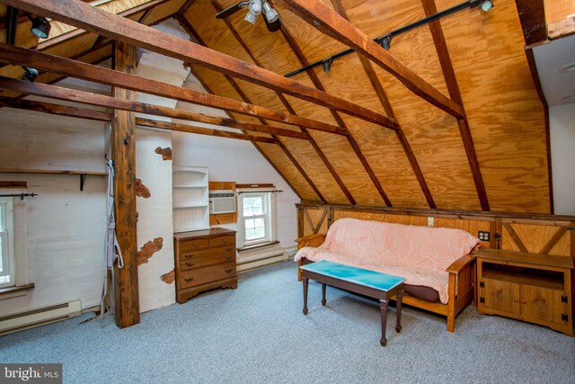 175 Pullen Station Rd, Quakertown, PA 18951 - carpeted bedroom featuring baseboard heating and an AC wall unit