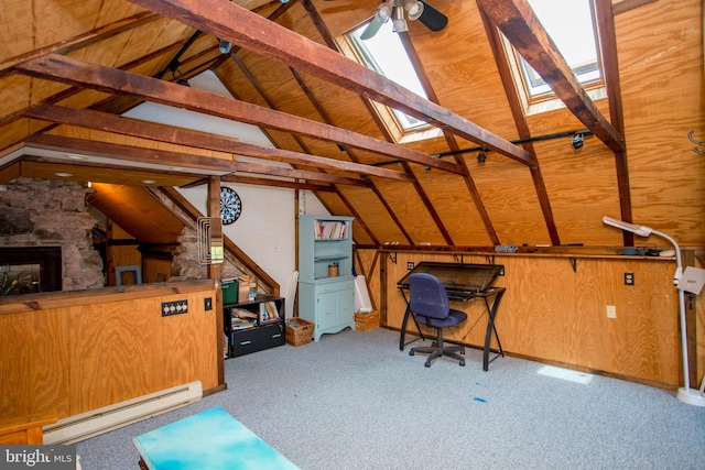 175 Pullen Station Rd, Quakertown, PA 18951 - attic with a baseboard radiator and a skylight