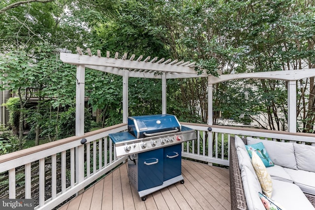 12655 Arthur Graves Jr Ct, Bristow, VA 20136 - wooden deck featuring grilling area and a pergola