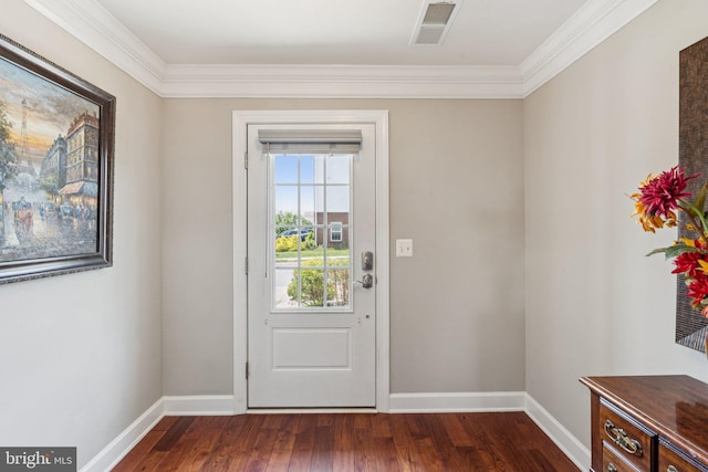 9924 Whitemoss Dr, Manassas, VA 20109 - foyer featuring crown molding and dark wood-type flooring