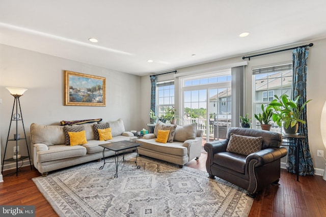 9924 Whitemoss Dr, Manassas, VA 20109 - living room featuring wood-type flooring and recessed lighting