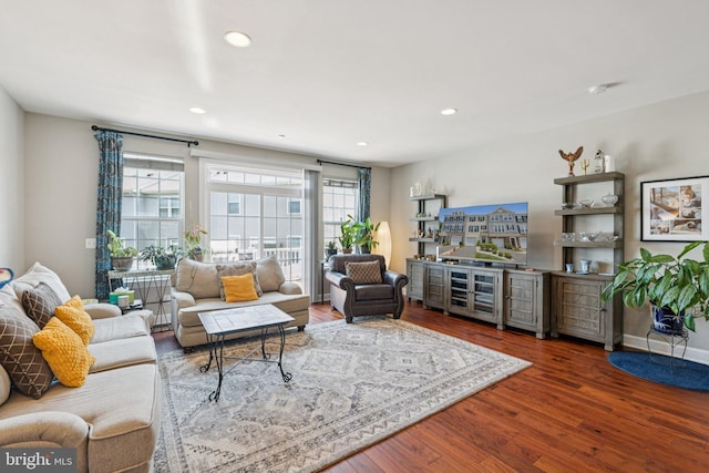 9924 Whitemoss Dr, Manassas, VA 20109 - living room featuring wood finished floors and recessed lighting