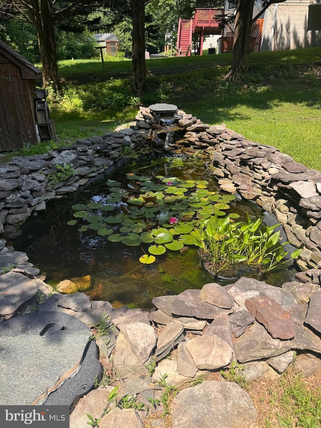 38 Diane Trl, Fairfield, PA 17320 - exterior view of a small pond and stairs