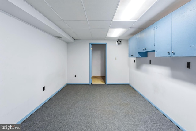 1240 Windmill Ln, Silver Spring, MD 20905 - finished basement with a drop ceiling and light colored carpet