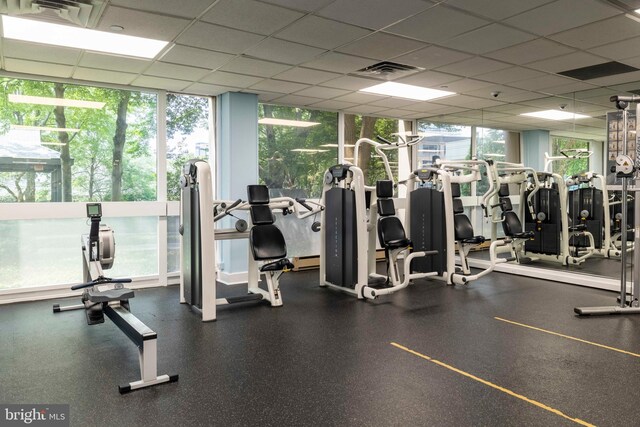 2001 Hamilton St Unit 925, Philadelphia, PA 19130 - gym with a paneled ceiling