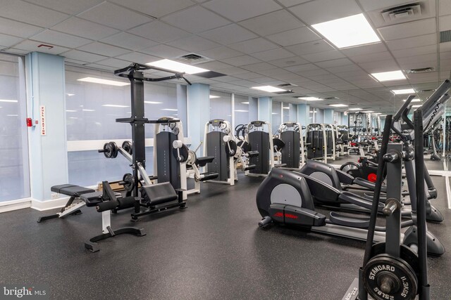 2001 Hamilton St Unit 925, Philadelphia, PA 19130 - workout area featuring a drop ceiling