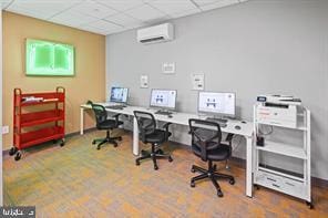1901 John F Kennedy Blvd Unit 1414, Philadelphia, PA 19103 - office featuring an AC wall unit and a drop ceiling