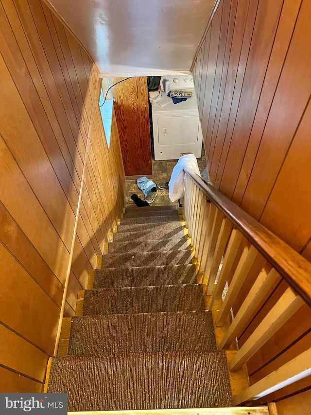 9013 Ashton Rd, Philadelphia, PA 19136 - stairs featuring wooden walls