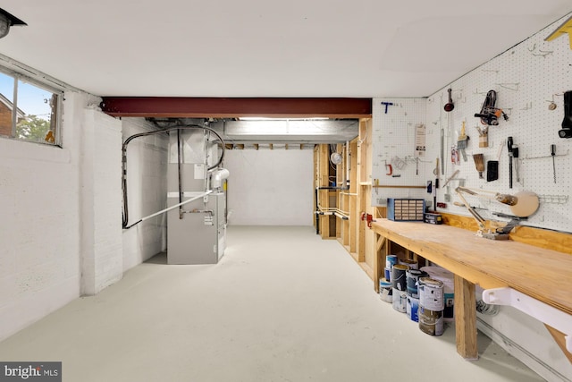 6232 18th Rd N, Arlington, VA 22205 - below grade area featuring a workshop area and heating unit