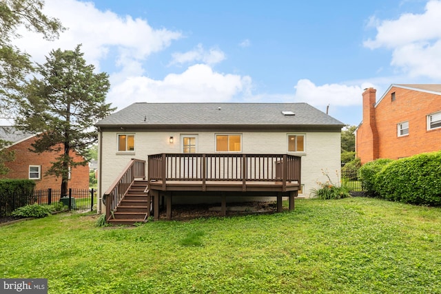 6232 18th Rd N, Arlington, VA 22205 - back of house featuring brick siding and a wooden deck