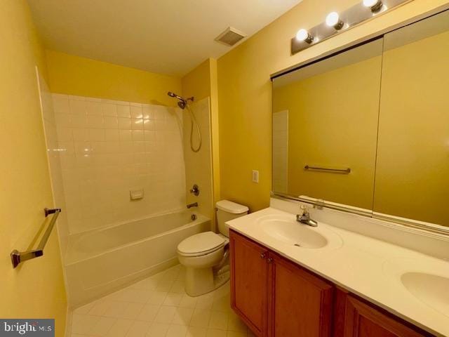 12410 Coastal Marsh Dr, Berlin, MD 21811 - full bath featuring double vanity, shower / washtub combination, and tile patterned flooring