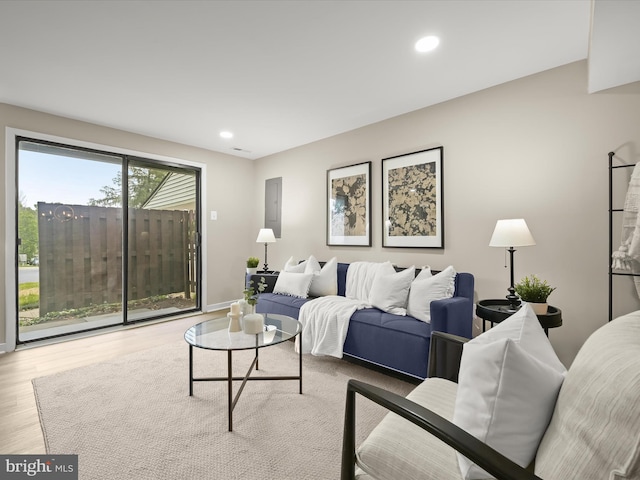 9124 Goldamber Garth, Columbia, MD 21045 - living room featuring wood finished floors and recessed lighting