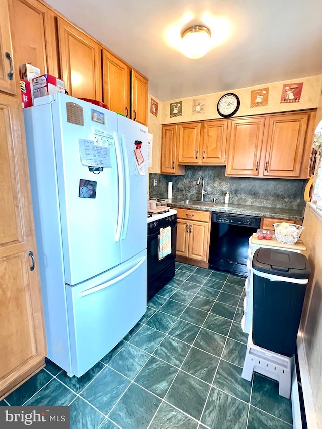 1838 Benson St, Philadelphia, PA 19152 - kitchen featuring dishwasher, freestanding refrigerator, range, and decorative backsplash