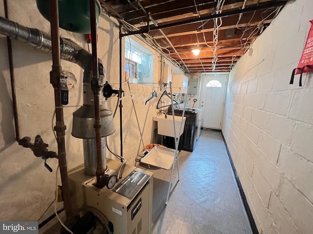 1838 Benson St, Philadelphia, PA 19152 - basement featuring electric panel and washer and dryer