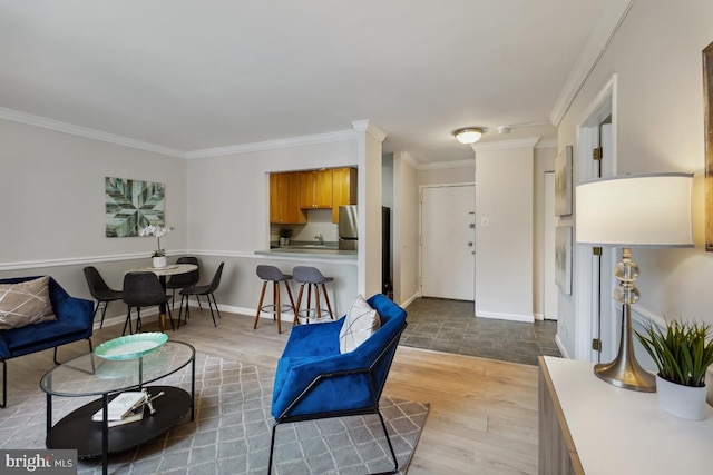 1260 21st St NW Unit 505, Washington, DC 20036 - living area with wood finished floors and crown molding