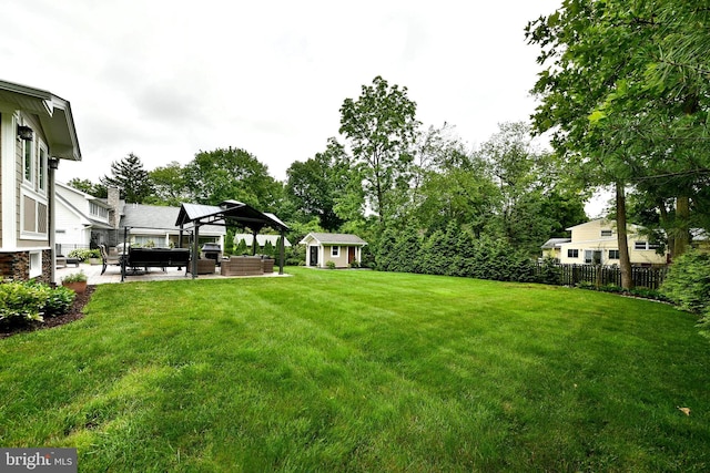 342 Glenn Ave, Lawrenceville, NJ 08648 - view of yard featuring an outdoor living space, a patio, a gazebo, and an outbuilding