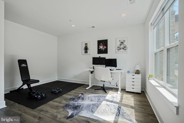 3509 Sutton Heights Cir, Fairfax, VA 22031 - office featuring healthy amount of natural light, wood finished floors, and recessed lighting