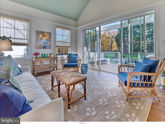 204 Walnut Tree Ln, Malvern, PA 19355 - living room with plenty of natural light, wood finished floors, and vaulted ceiling