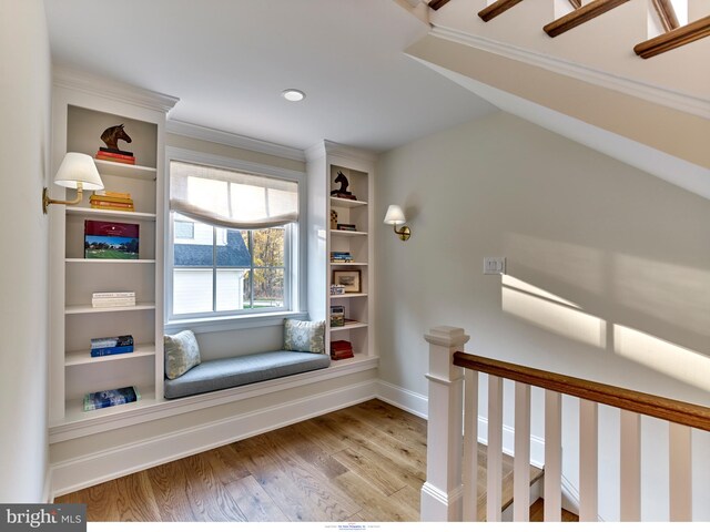 204 Walnut Tree Ln, Malvern, PA 19355 - sitting room with wood finished floors and ornamental molding