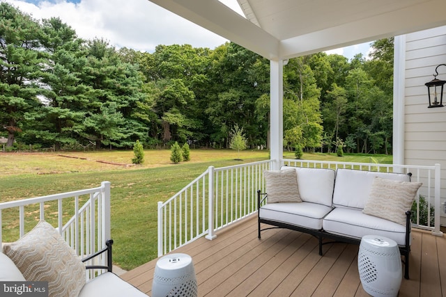 204 Walnut Tree Ln, Malvern, PA 19355 - wooden deck featuring a yard and a wooded view
