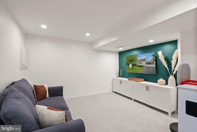 6018 25th Rd N, Arlington, VA 22207 - home theater with light carpet and recessed lighting