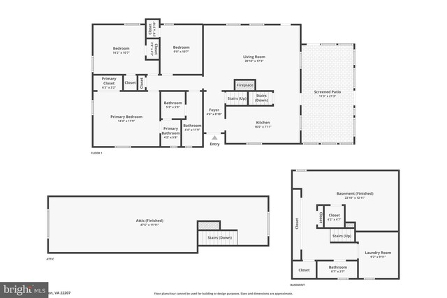 6018 25th Rd N, Arlington, VA 22207 - view of floor plan / room layout