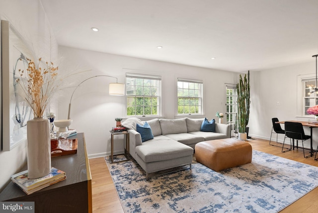 6018 25th Rd N, Arlington, VA 22207 - living area featuring light wood finished floors and recessed lighting