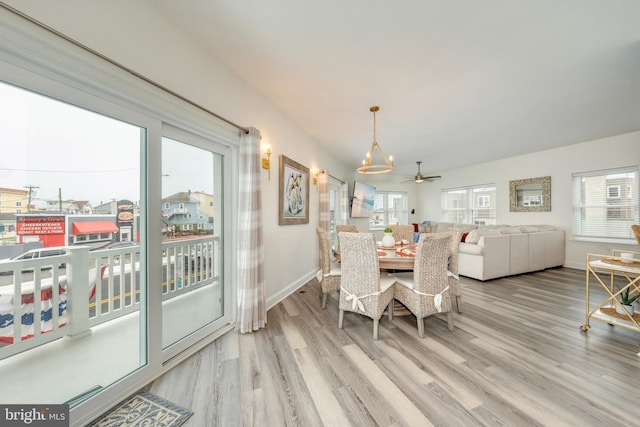 209 N New York Ave Unit 2, North Wildwood, NJ 08260 - dining space featuring wood finished floors and a ceiling fan