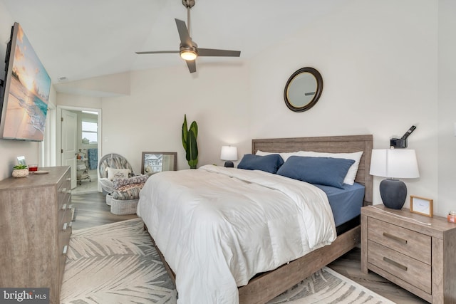 209 N New York Ave Unit 2, North Wildwood, NJ 08260 - bedroom featuring lofted ceiling and ceiling fan