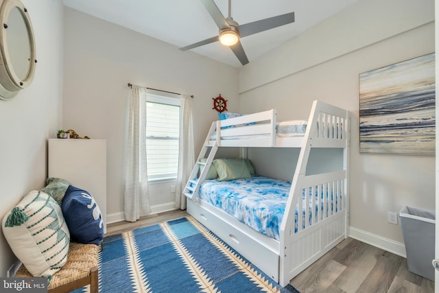 209 N New York Ave Unit 2, North Wildwood, NJ 08260 - bedroom featuring wood finished floors and ceiling fan