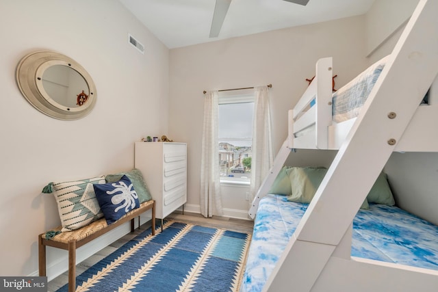 209 N New York Ave Unit 2, North Wildwood, NJ 08260 - bedroom featuring wood finished floors and ceiling fan