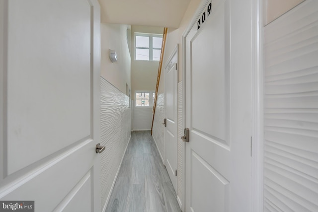 209 N New York Ave Unit 2, North Wildwood, NJ 08260 - hall featuring a wainscoted wall
