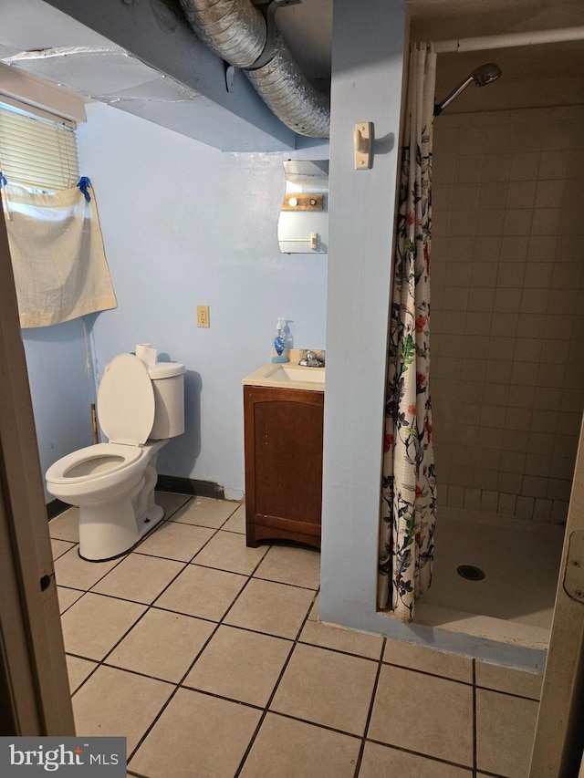732 NW Morton St NW, Washington, DC 20010 - full bathroom with tile patterned floors, a stall shower, and vanity