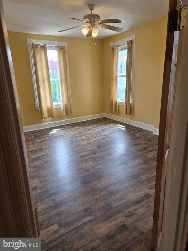 732 NW Morton St NW, Washington, DC 20010 - empty room featuring ceiling fan and dark wood-style flooring