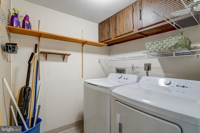 9730 Kingsbridge Dr Unit 002, Fairfax, VA 22031 - laundry room with cabinet space and washing machine and clothes dryer