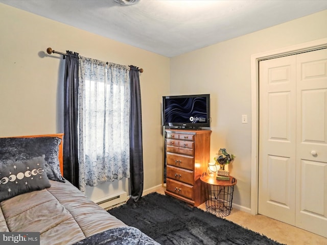 15606 Winslow St SW, Cresaptown, MD 21502 - carpeted bedroom featuring baseboard heating and a closet