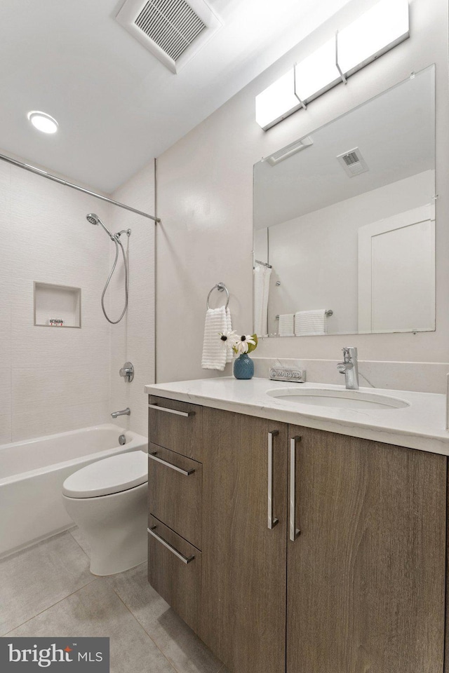 417 4th St SE Unit 2, Washington, DC 20003 - full bath featuring vanity, shower / tub combo, and tile patterned flooring