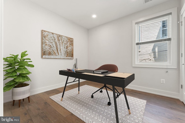 417 4th St SE Unit 2, Washington, DC 20003 - office area featuring wood-type flooring and recessed lighting
